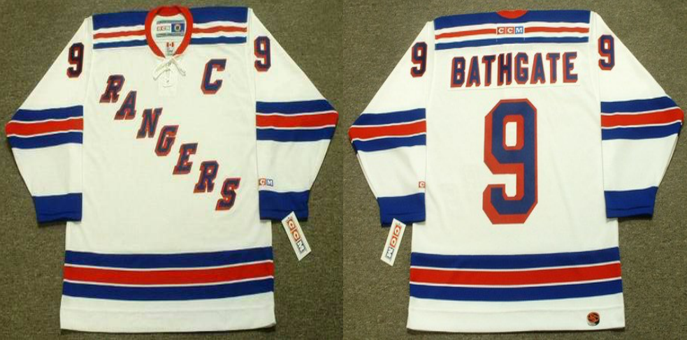 2019 Men New York Rangers #9 Bathgate white CCM NHL jerseys->new york rangers->NHL Jersey